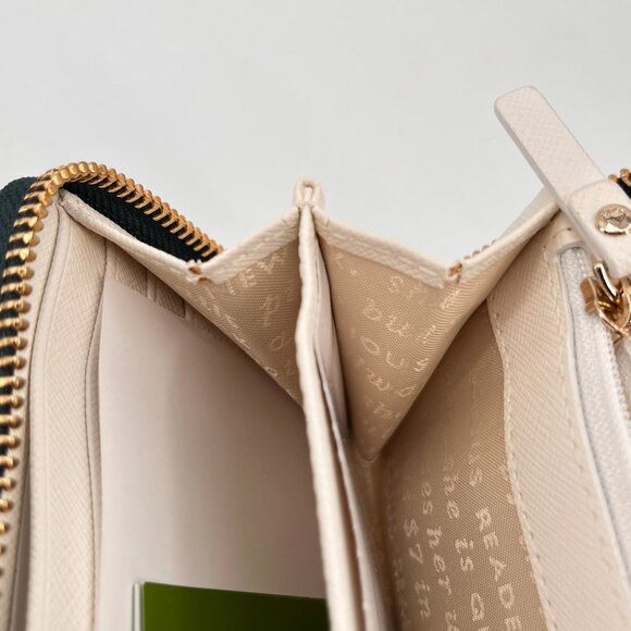 Kate Spade Cedar Street Daisy Tote Green Floral Leather Zip Closure & Wallet - Picture 14 of 16